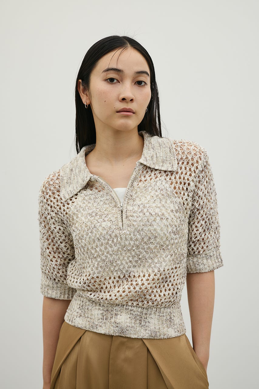 クロシェミックスニットポロ WHT FREE