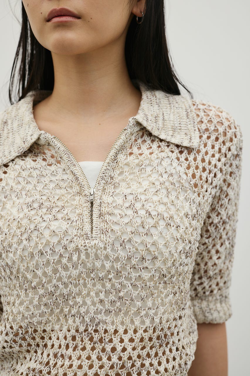 クロシェミックスニットポロ WHT FREE