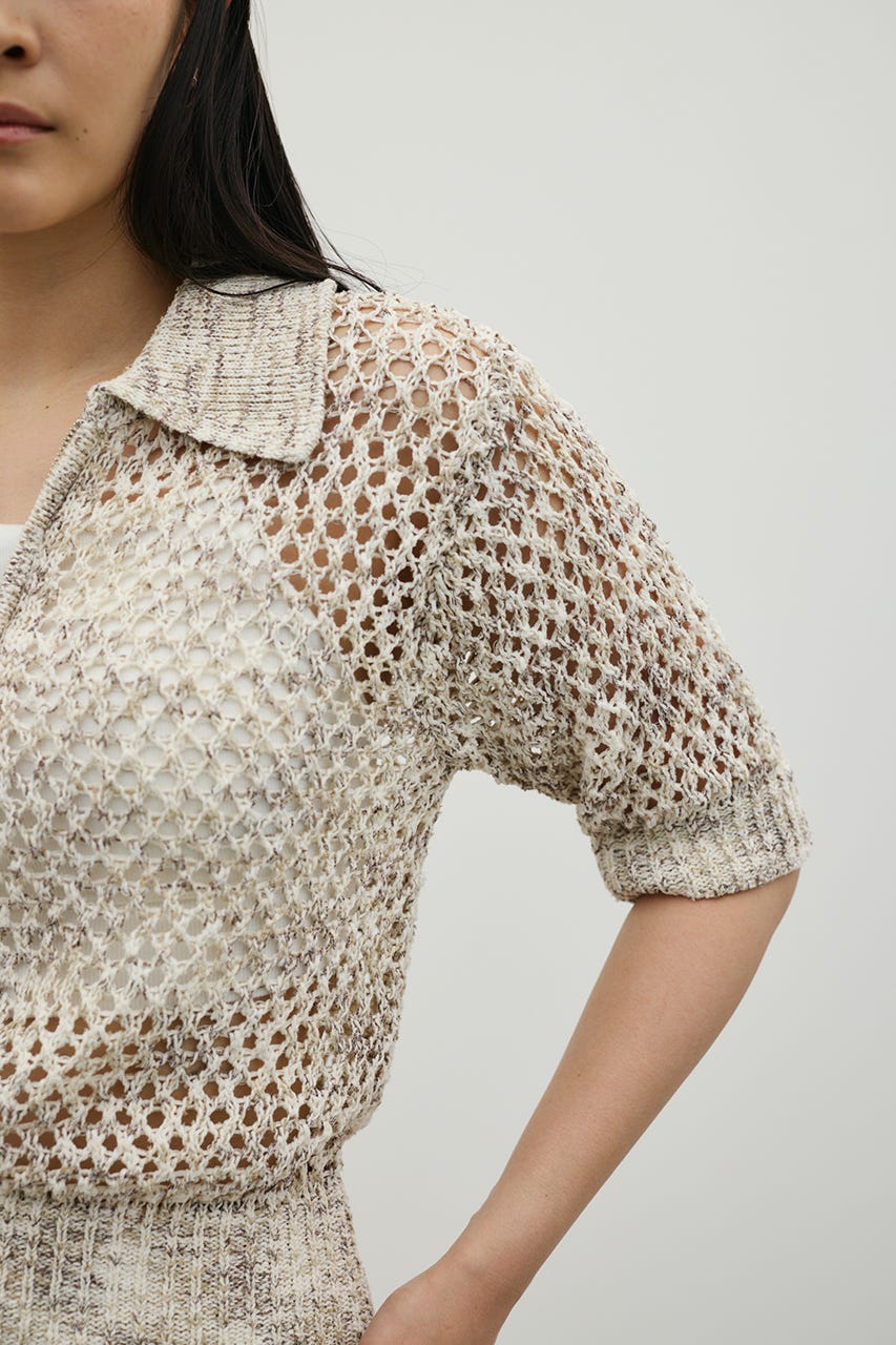 クロシェミックスニットポロ WHT FREE