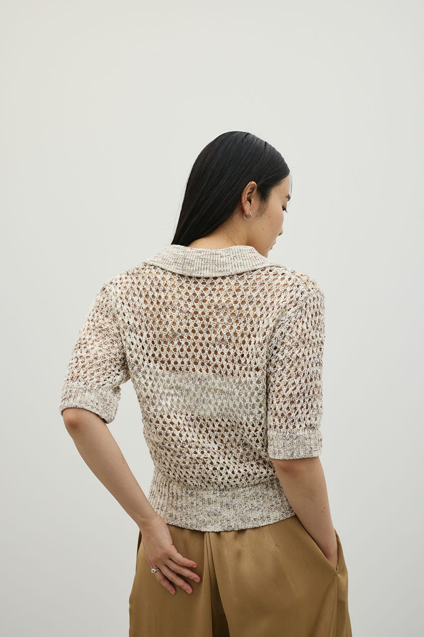 クロシェミックスニットポロ WHT FREE