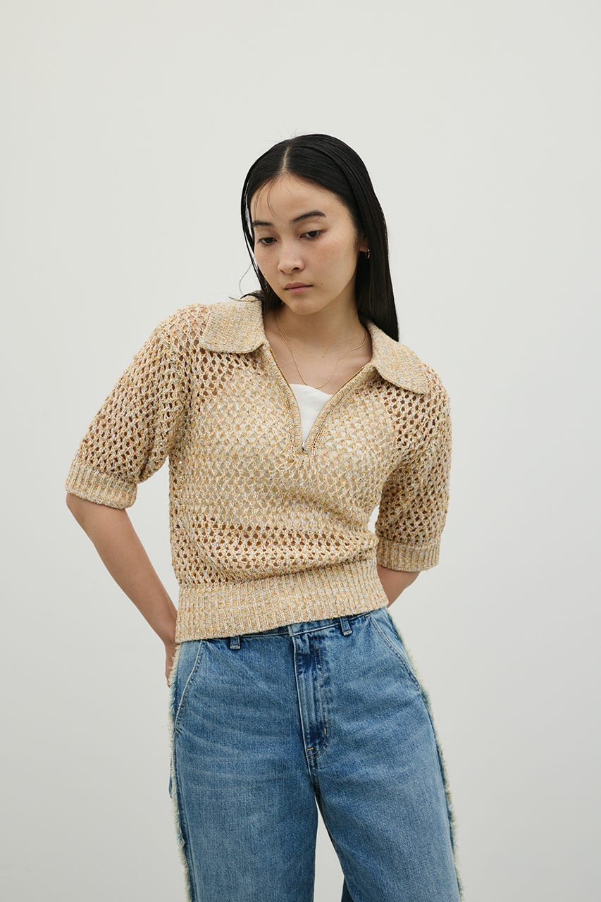 クロシェミックスニットポロ YEL FREE