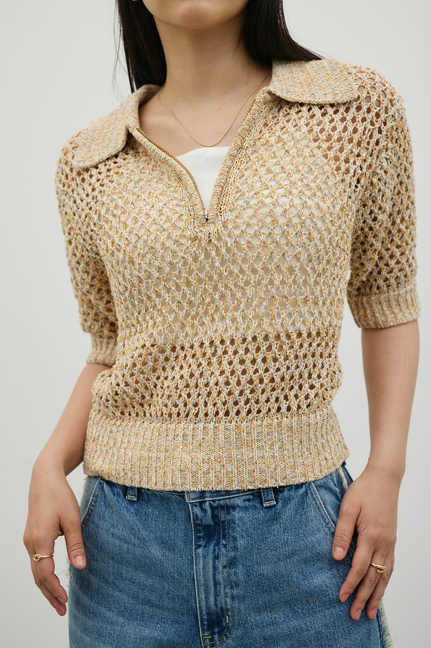 クロシェミックスニットポロ YEL FREE