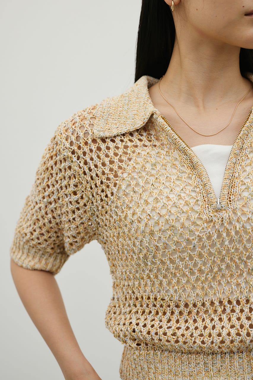 クロシェミックスニットポロ YEL FREE