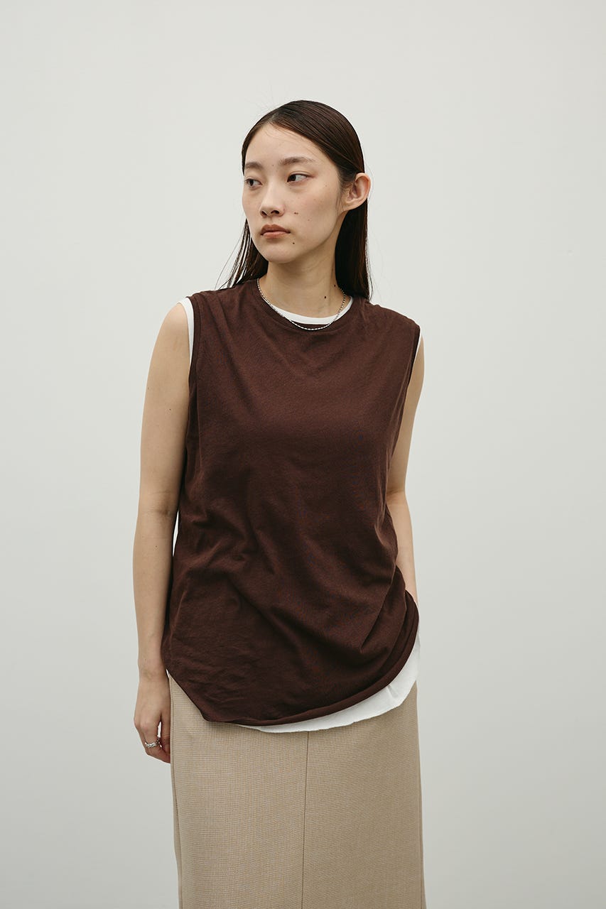 シアーバックシームタンク BRN FREE