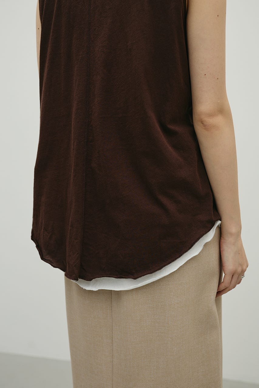 シアーバックシームタンク BRN FREE