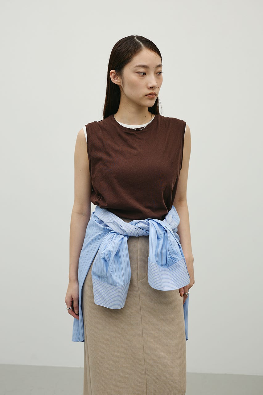 シアーバックシームタンク BRN FREE