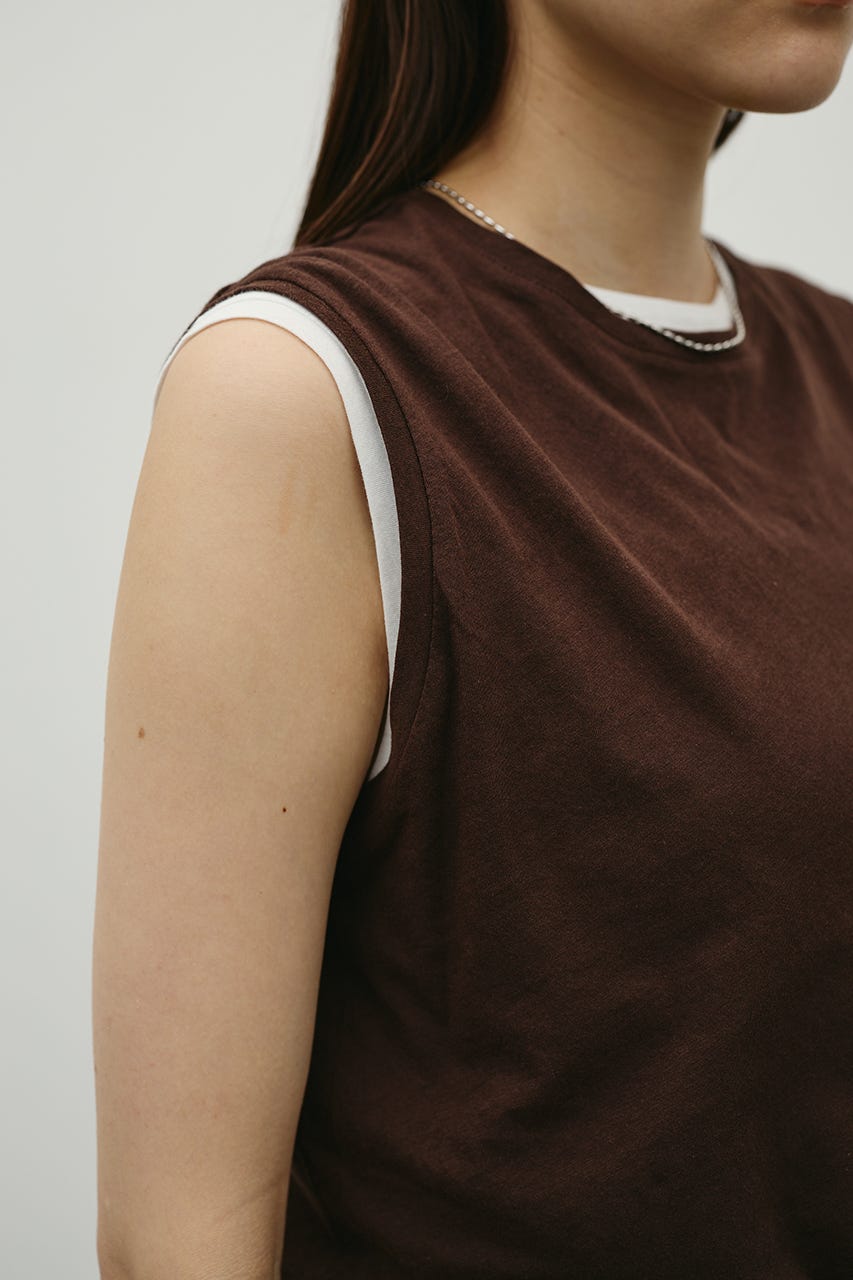 シアーバックシームタンク BRN FREE