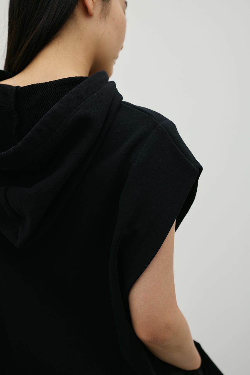 ルーズフーディーカットトップ BLK FREE