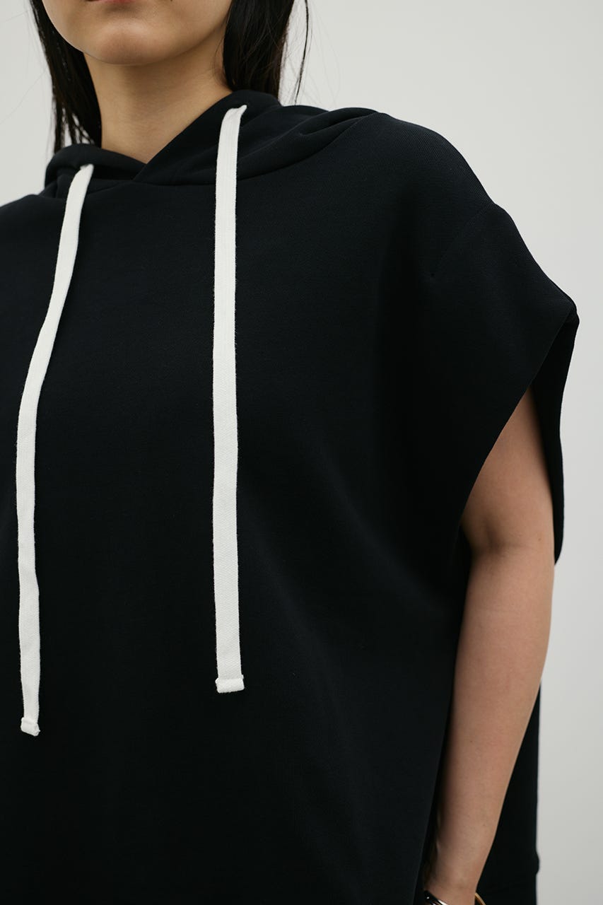 ルーズフーディーカットトップ BLK FREE