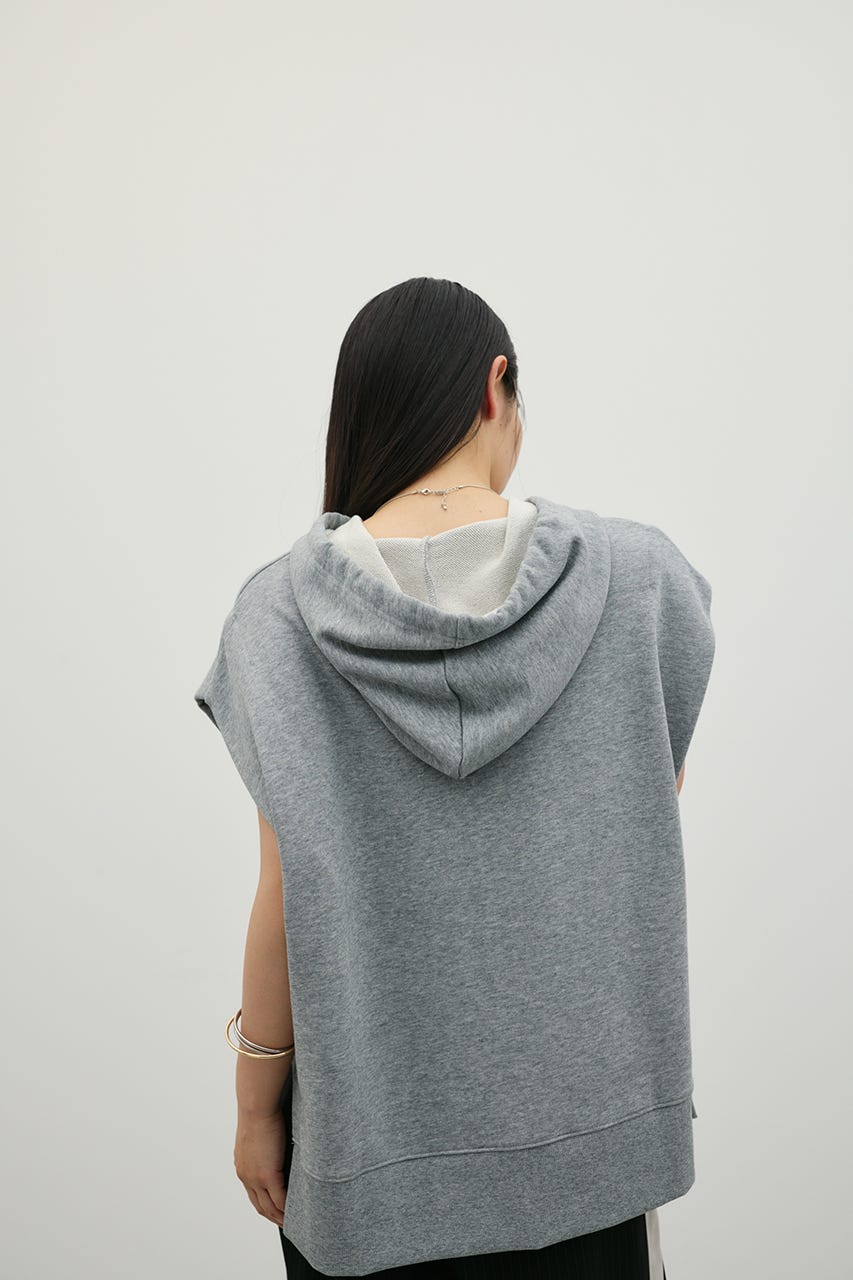 ルーズフーディーカットトップ T.GRY FREE