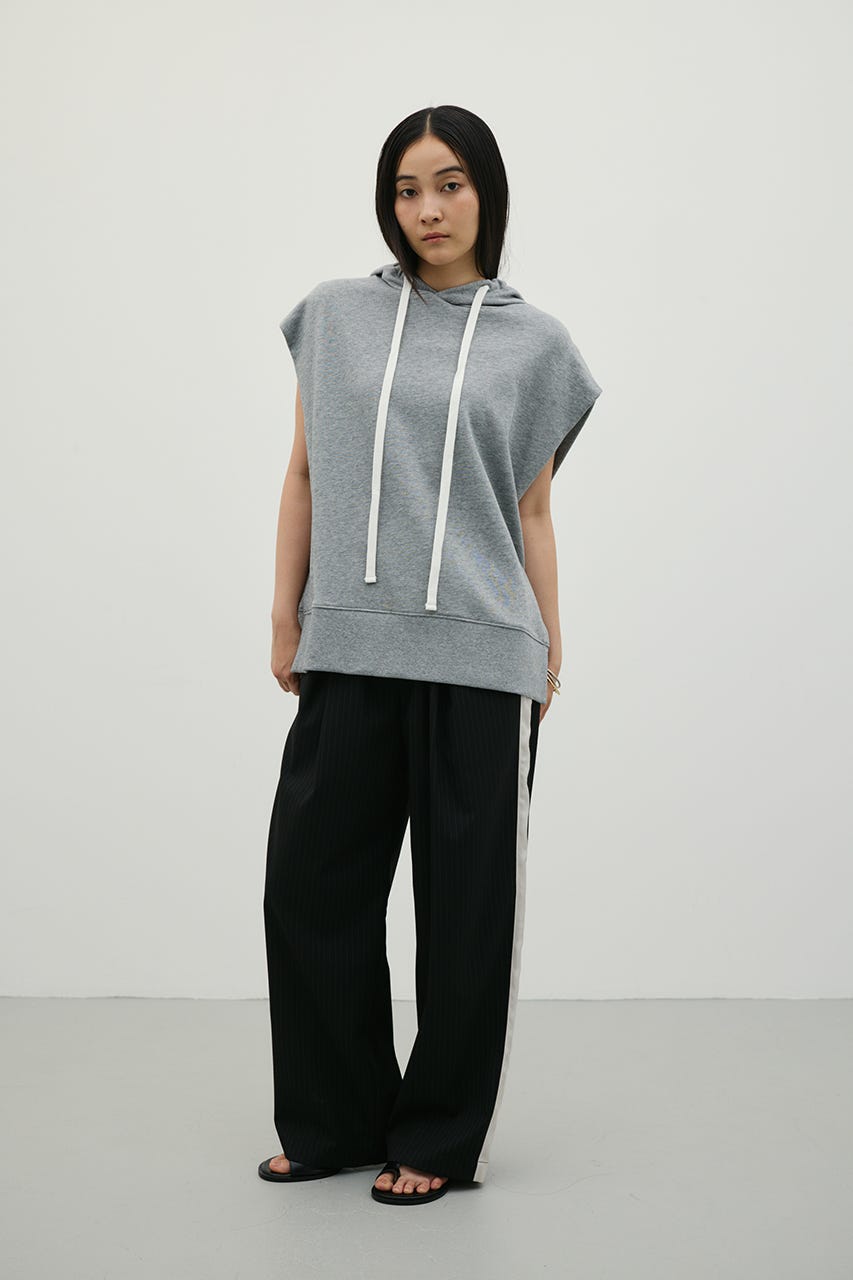 ルーズフーディーカットトップ T.GRY FREE