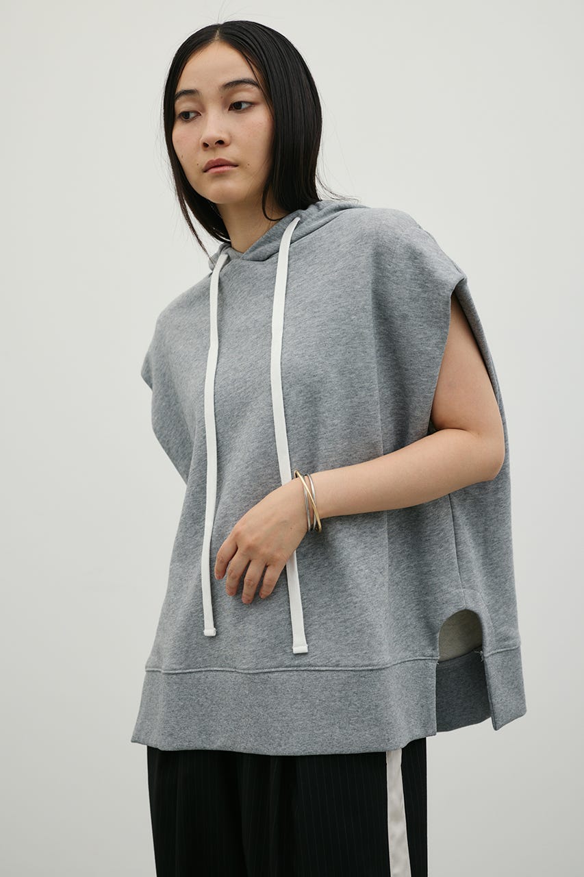ルーズフーディーカットトップ T.GRY FREE