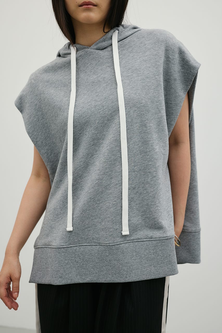 ルーズフーディーカットトップ T.GRY FREE