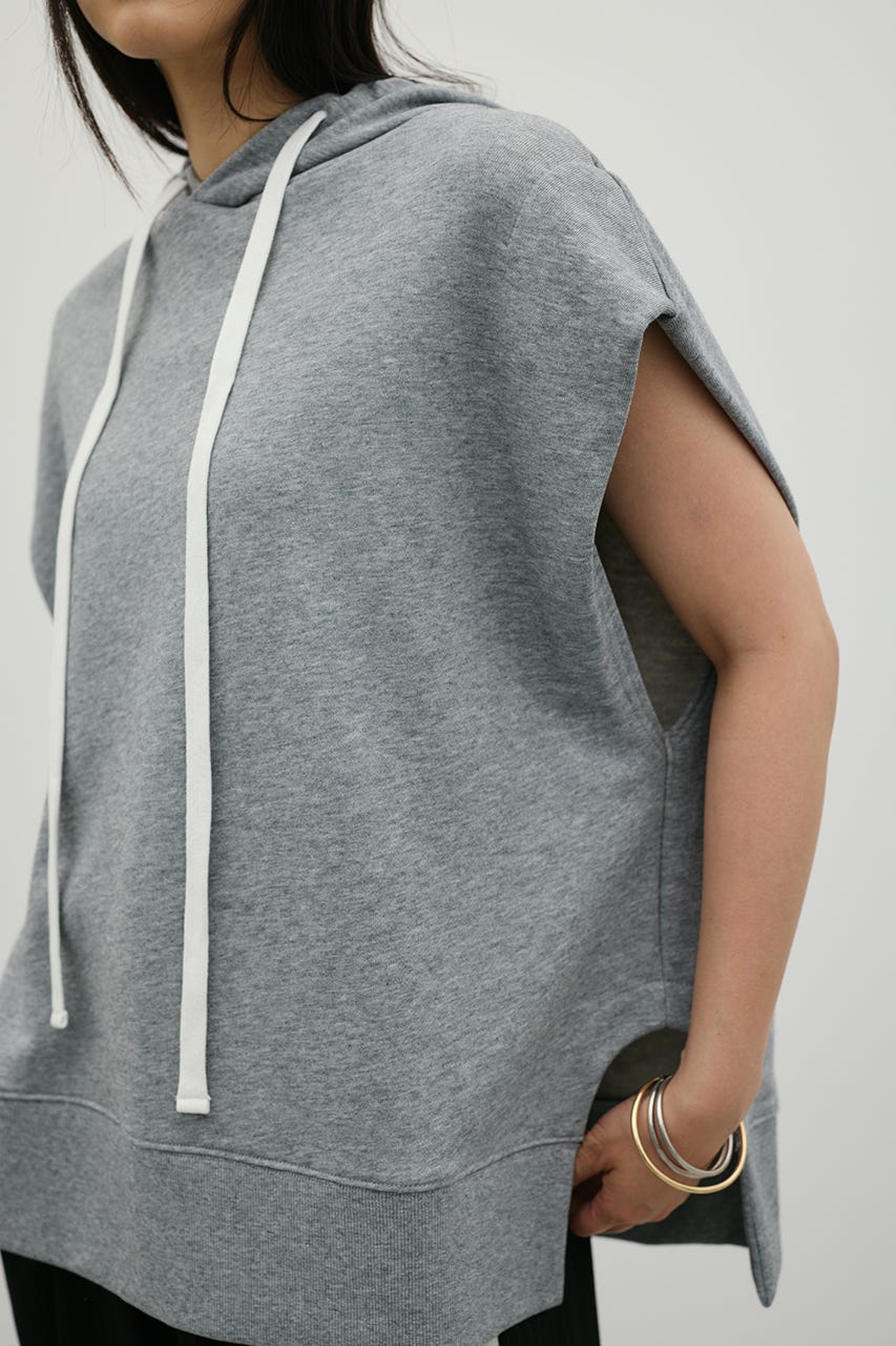 ルーズフーディーカットトップ T.GRY FREE