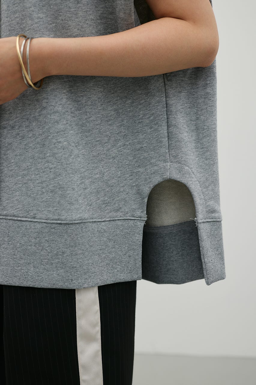 ルーズフーディーカットトップ T.GRY FREE