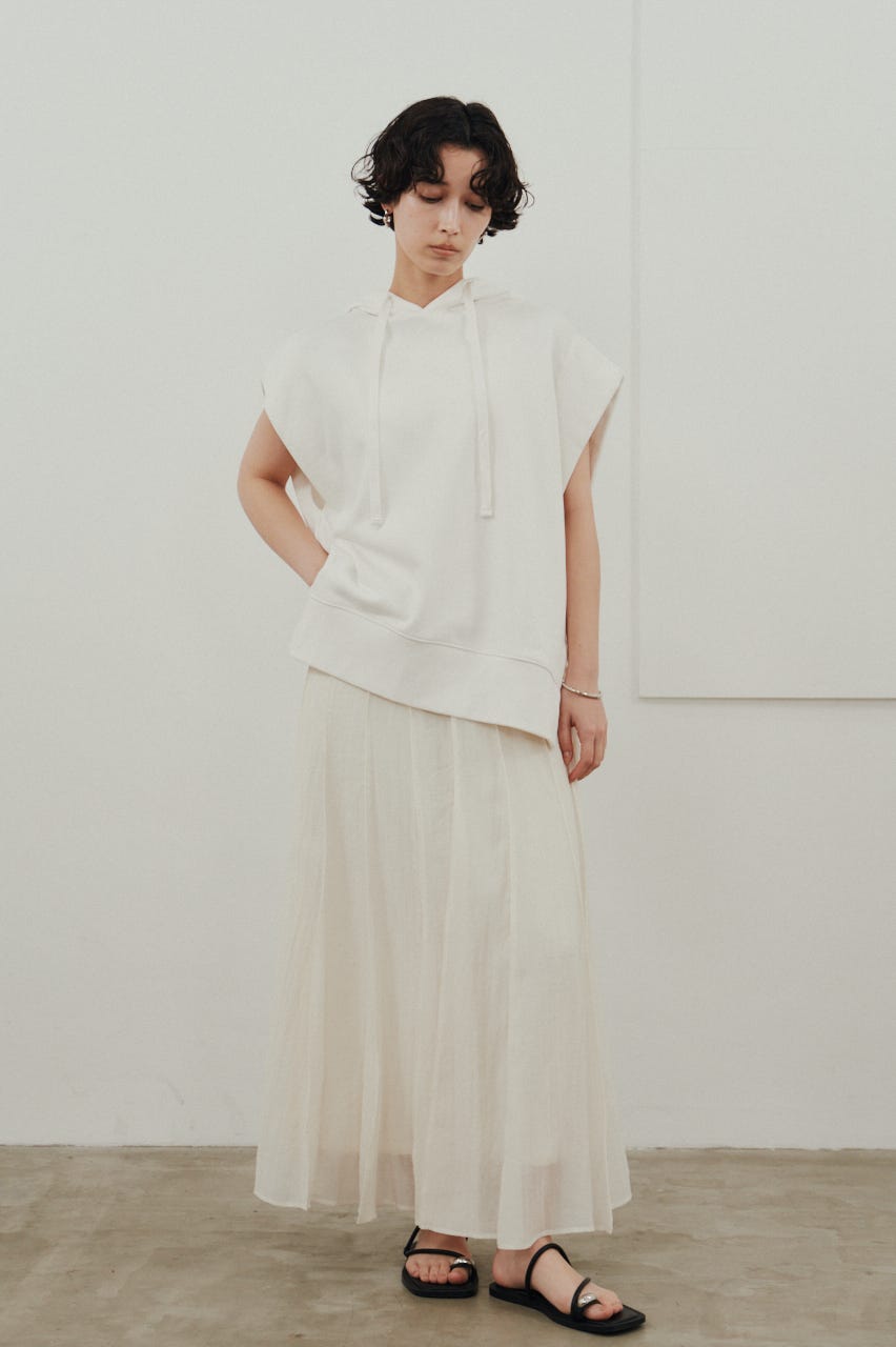 ルーズフーディーカットトップ WHT FREE