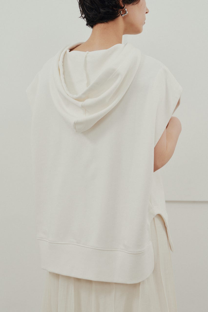 ルーズフーディーカットトップ WHT FREE