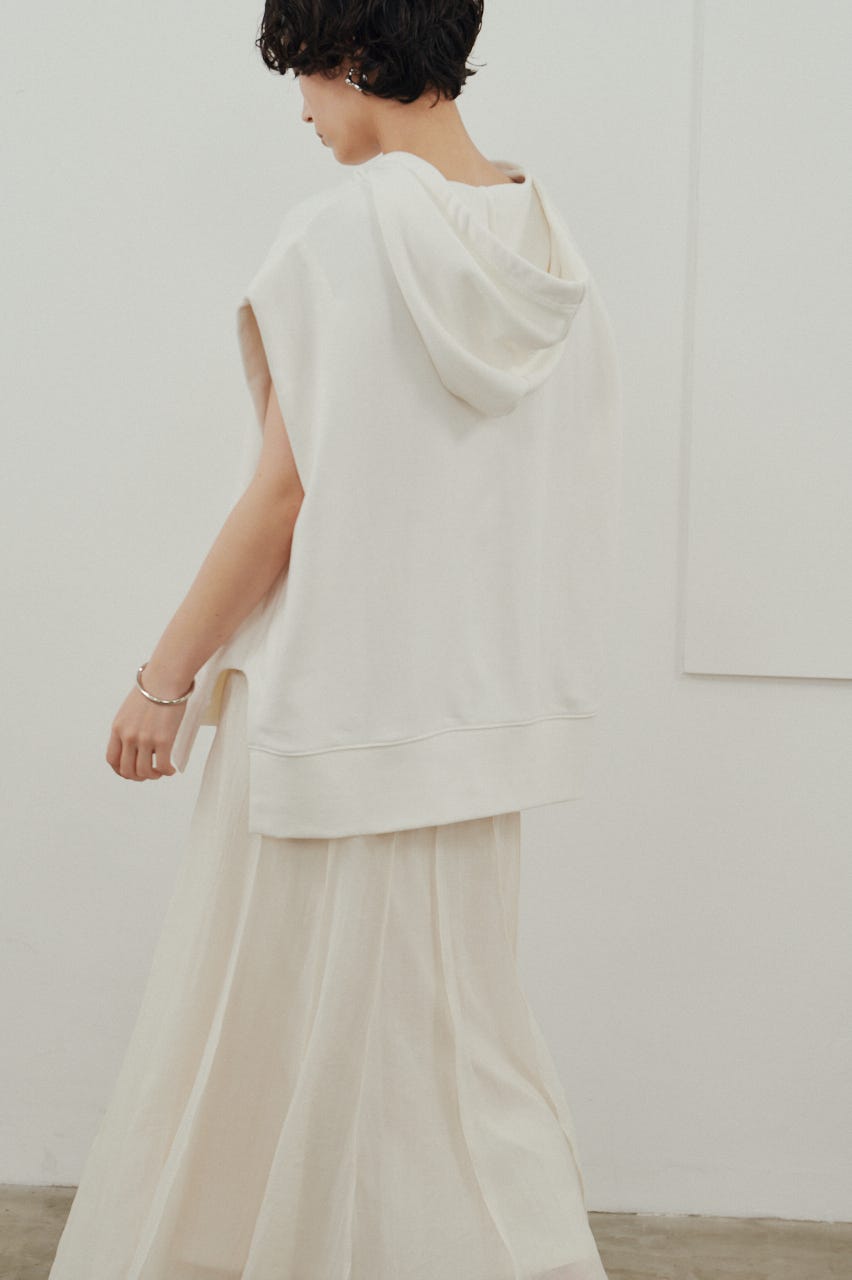 ルーズフーディーカットトップ WHT FREE