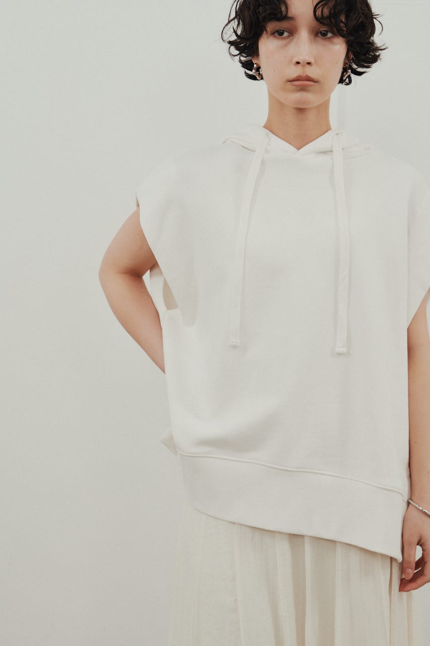 ルーズフーディーカットトップ WHT FREE
