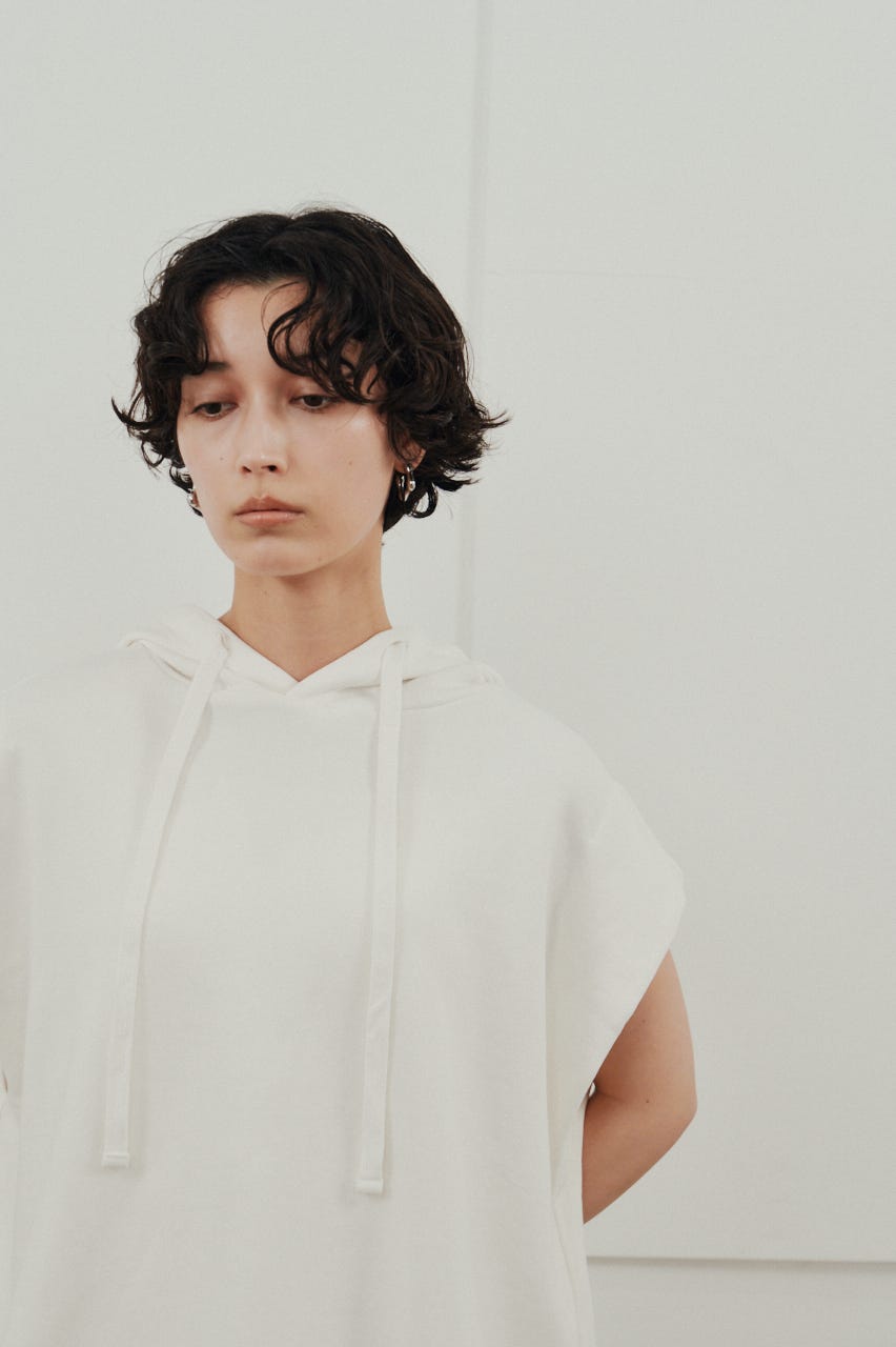 ルーズフーディーカットトップ WHT FREE