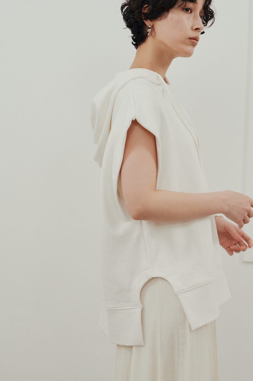 ルーズフーディーカットトップ WHT FREE