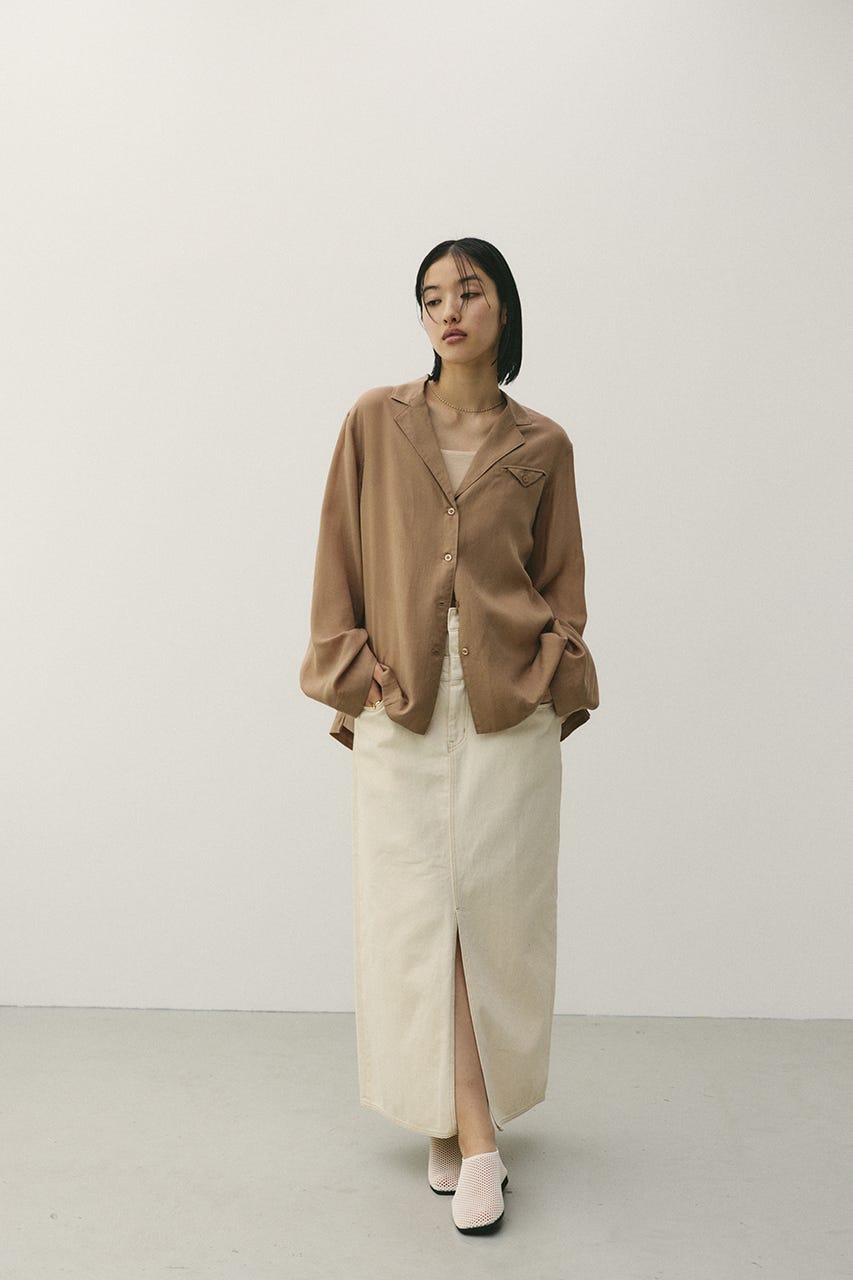 テーラーカラーオープンシャツ L/BRN FREE