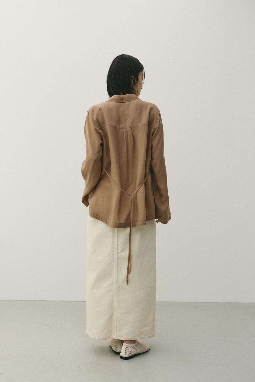 テーラーカラーオープンシャツ L/BRN FREE