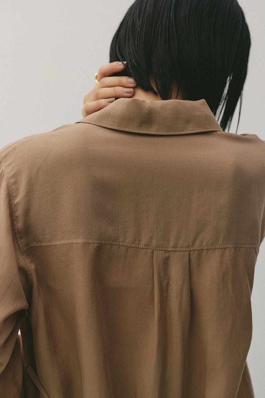 テーラーカラーオープンシャツ L/BRN FREE