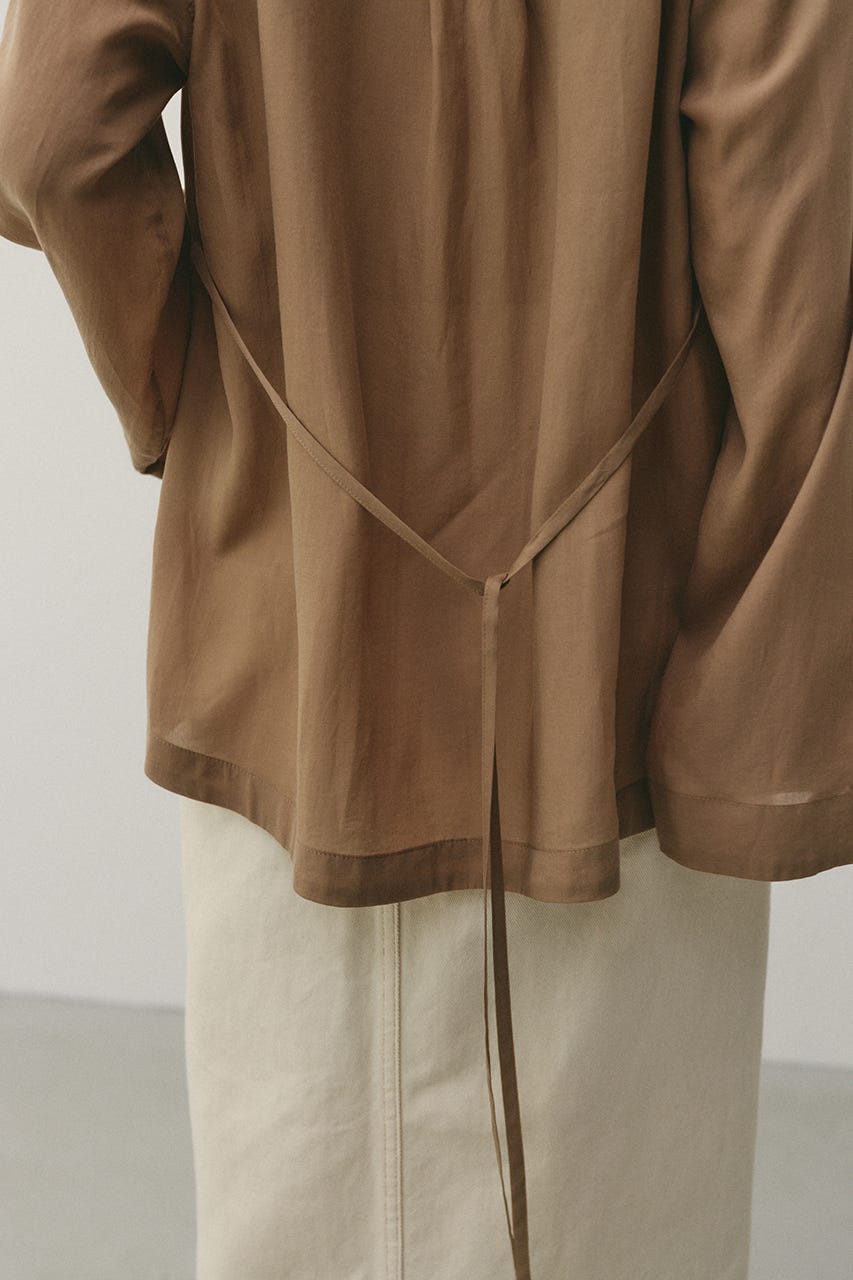 テーラーカラーオープンシャツ L/BRN FREE