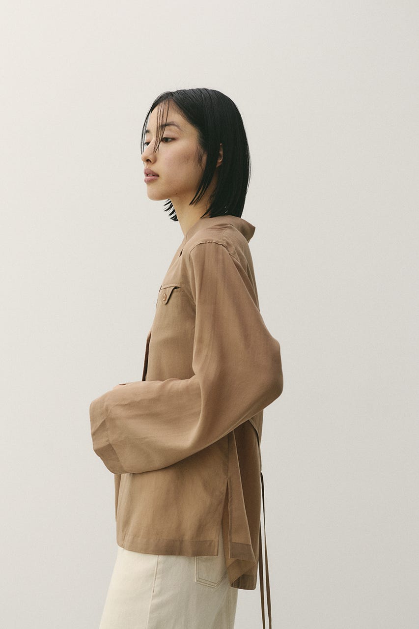 テーラーカラーオープンシャツ L/BRN FREE