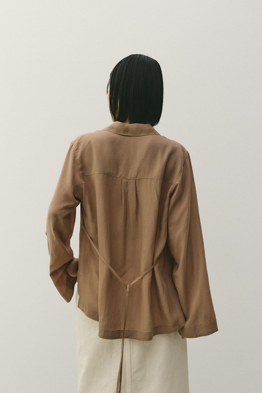 テーラーカラーオープンシャツ L/BRN FREE