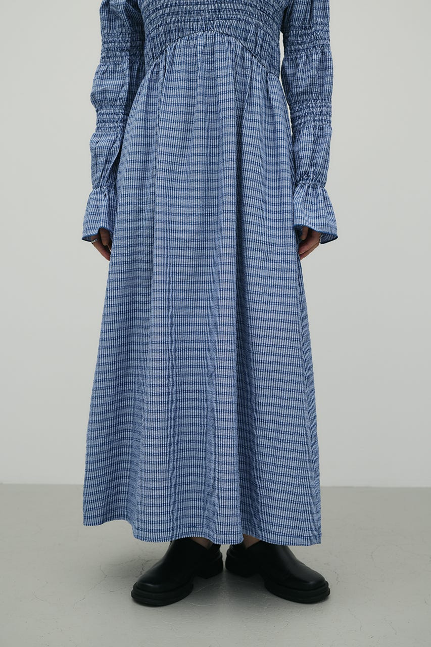 サッカーシャーリングワンピース 柄BLU S