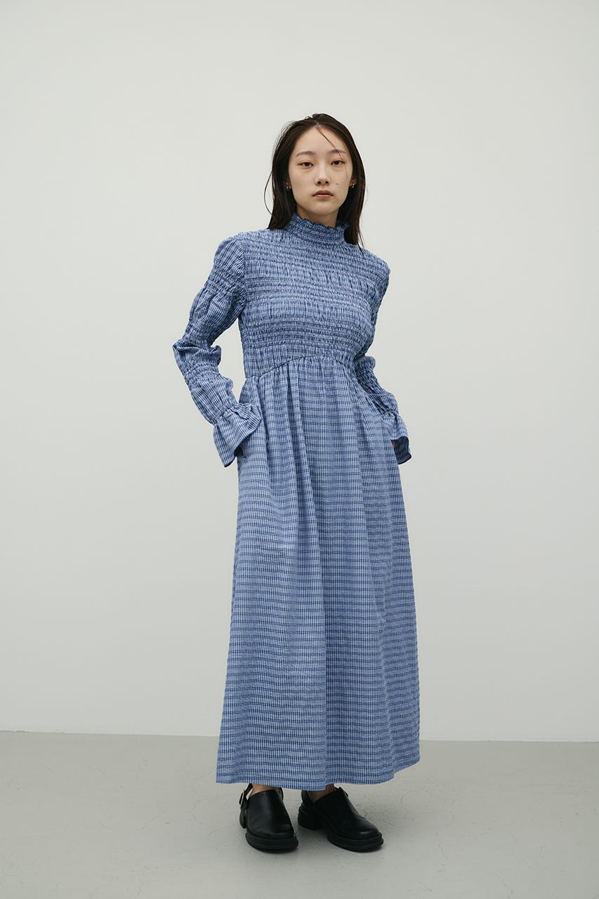 サッカーシャーリングワンピース 柄BLU S