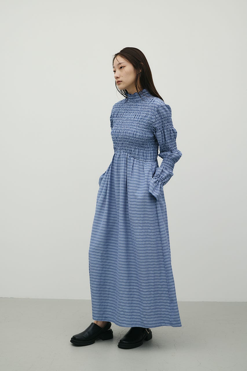 サッカーシャーリングワンピース 柄BLU S