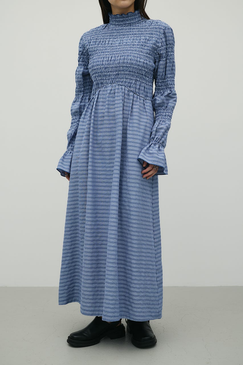 サッカーシャーリングワンピース 柄BLU S