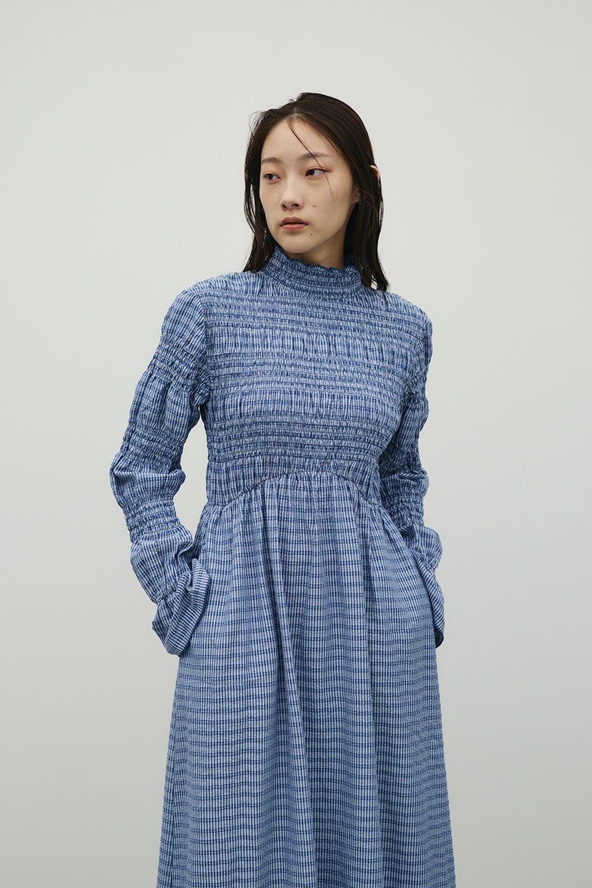 サッカーシャーリングワンピース 柄BLU S