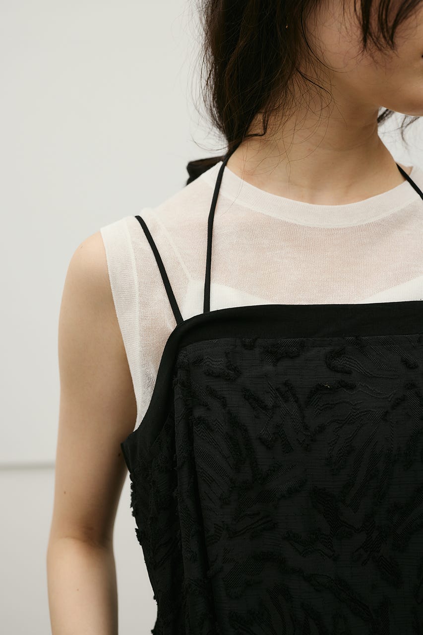 フラワーレースキャミワンピース BLK M