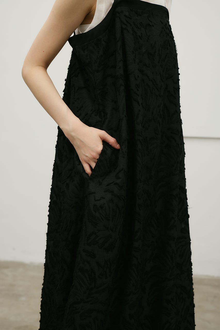 フラワーレースキャミワンピース BLK M