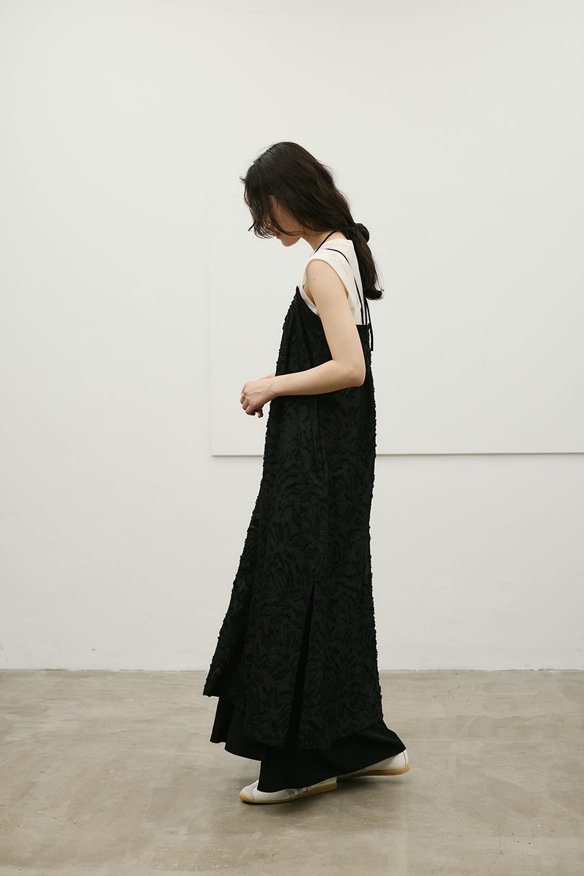 フラワーレースキャミワンピース BLK M