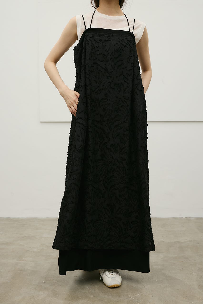 フラワーレースキャミワンピース BLK M