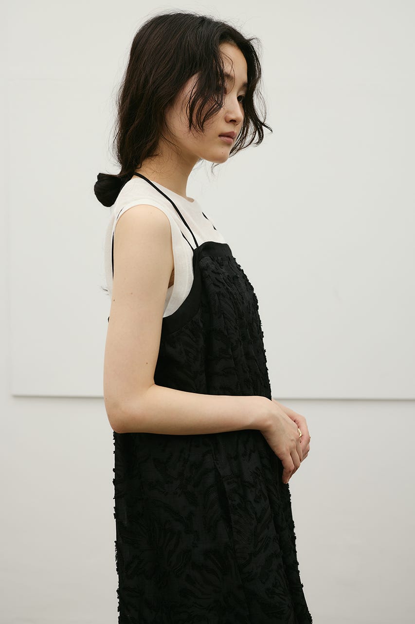 フラワーレースキャミワンピース BLK M