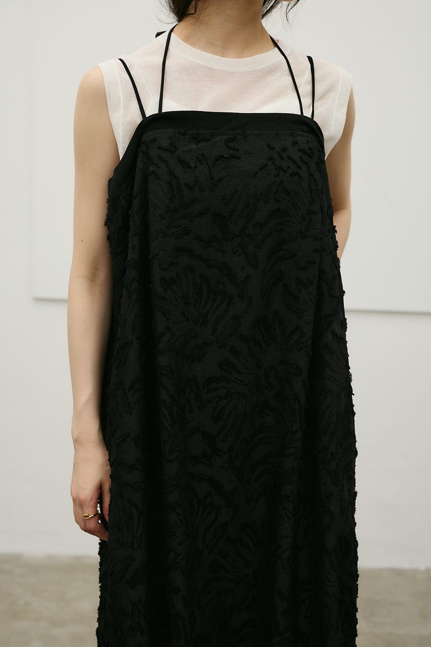 フラワーレースキャミワンピース BLK M