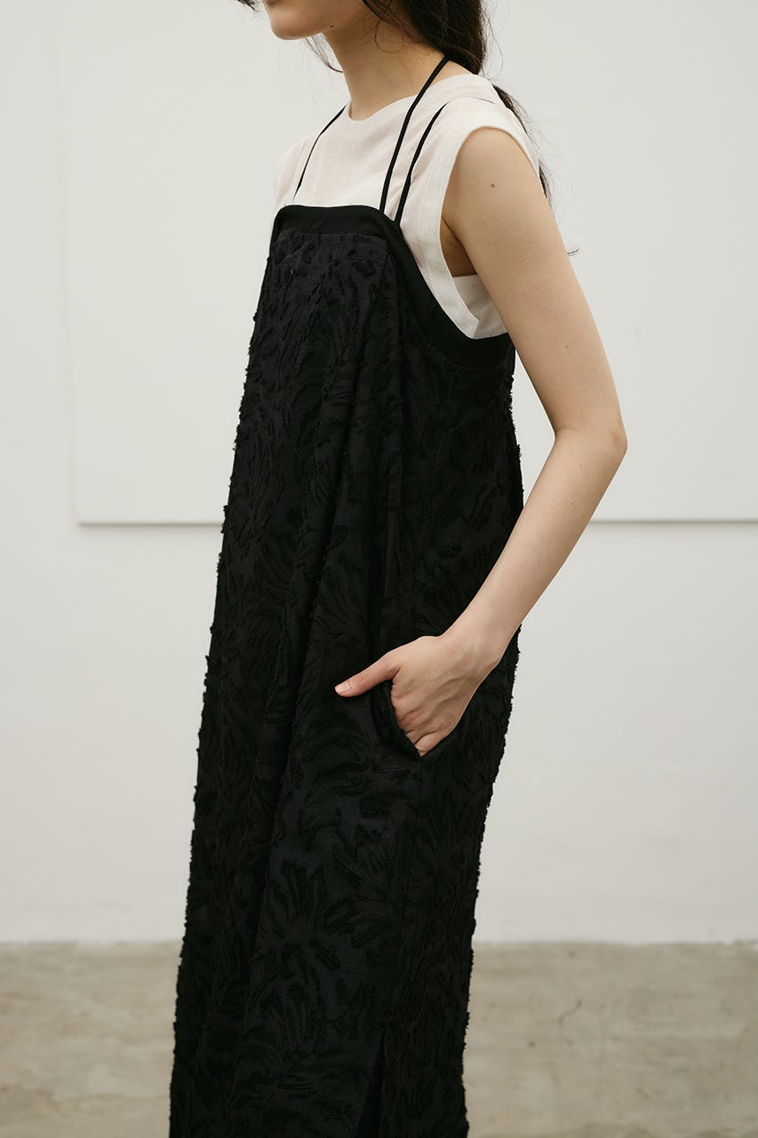 フラワーレースキャミワンピース BLK M