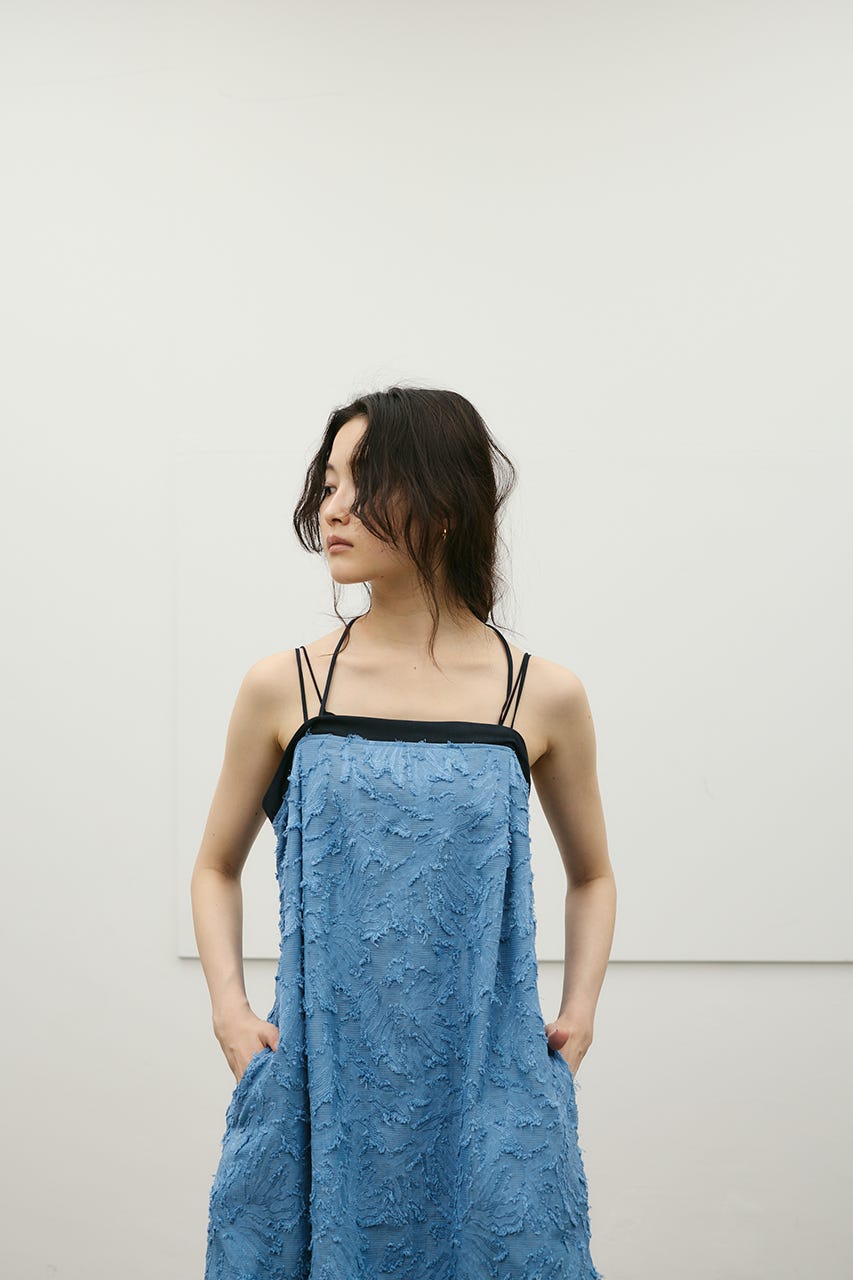 フラワーレースキャミワンピース BLU M