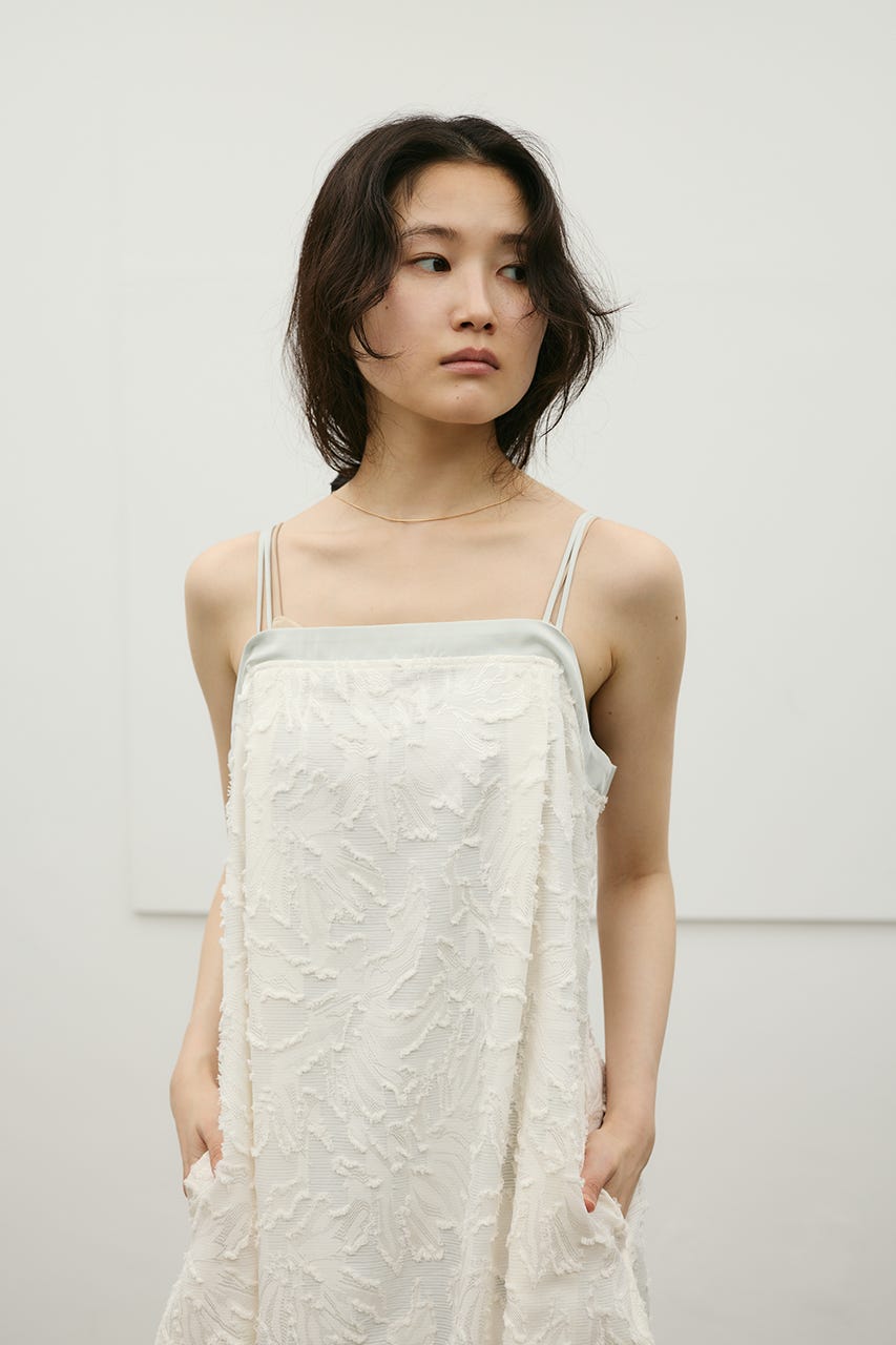 フラワーレースキャミワンピース IVOY M