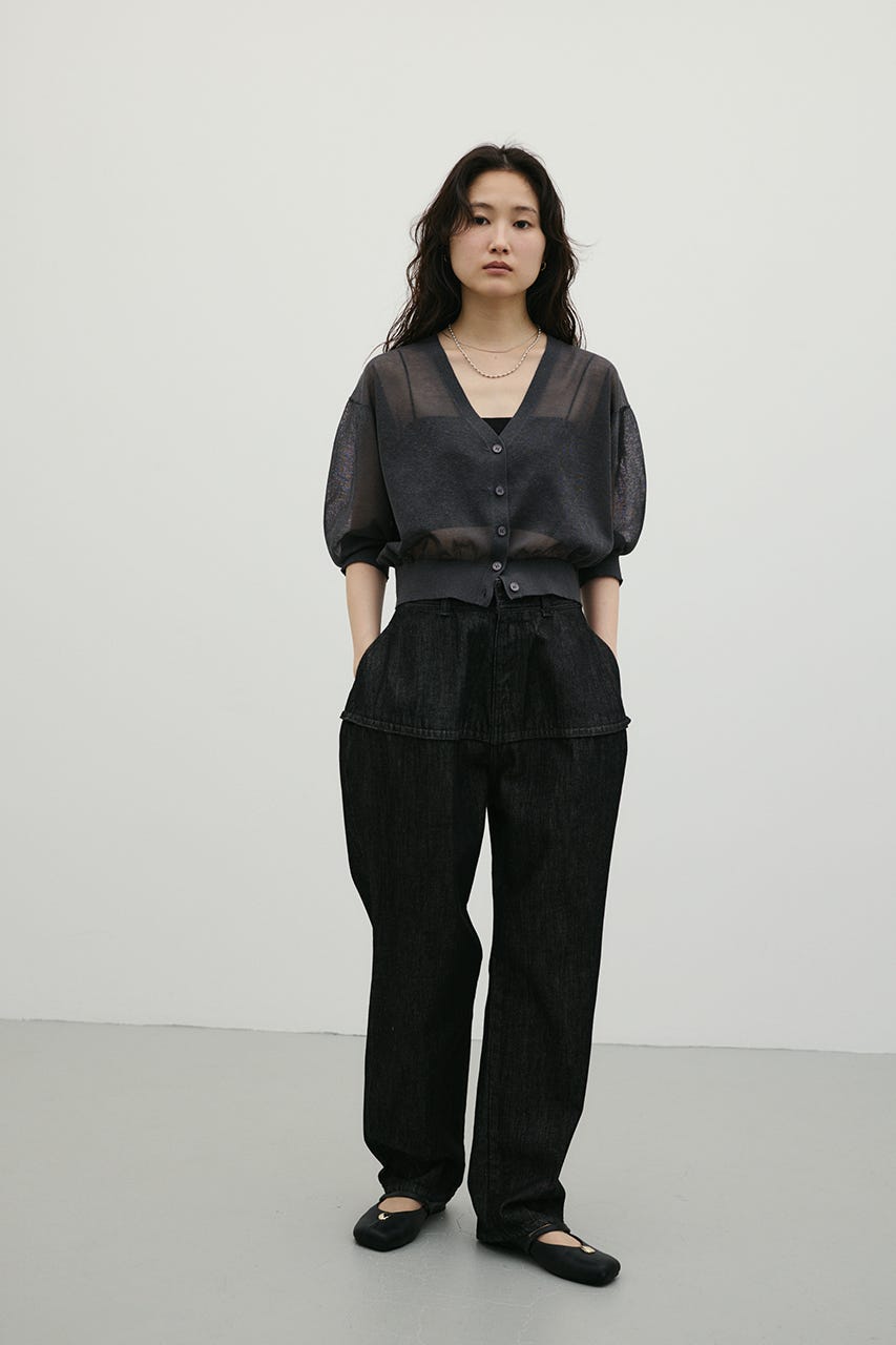 シアーフォルムニットカーデ C.GRY FREE