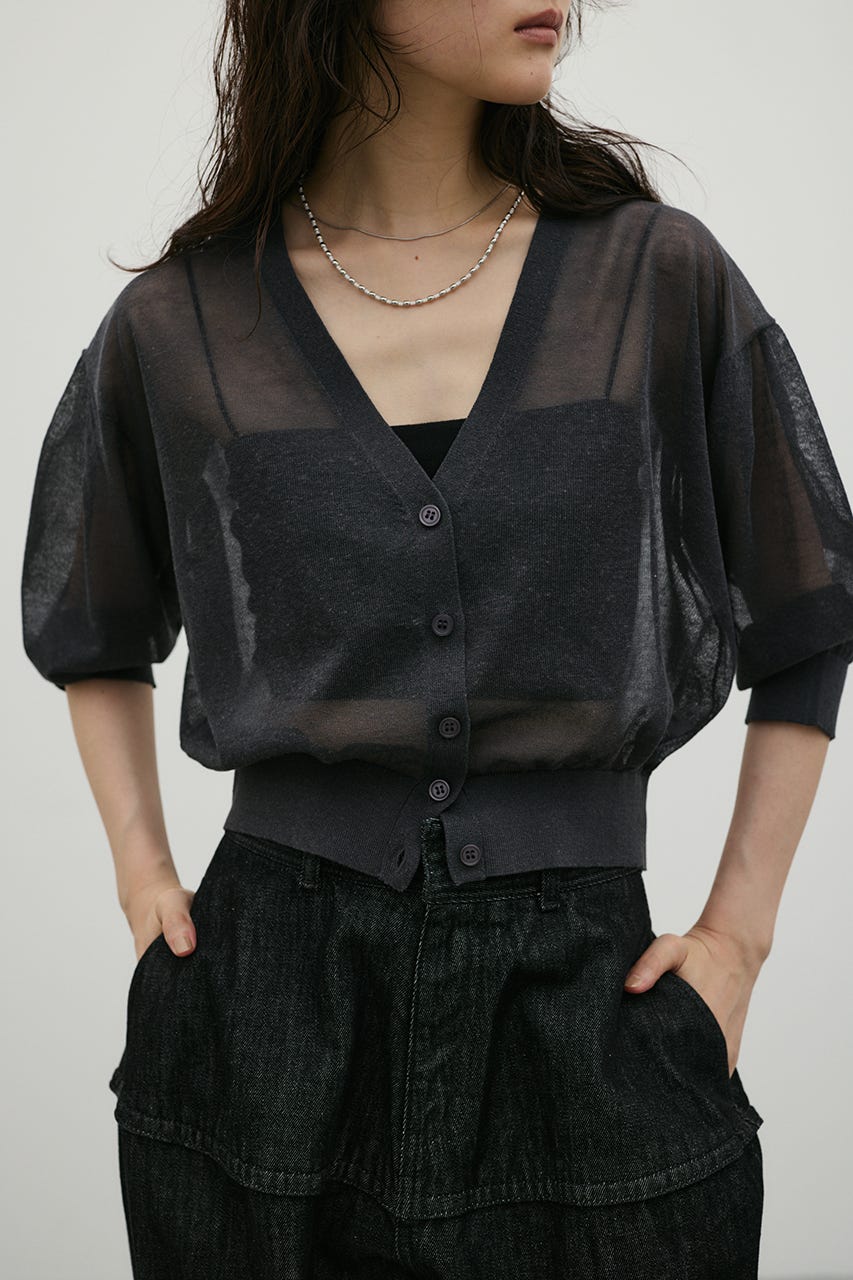 シアーフォルムニットカーデ C.GRY FREE