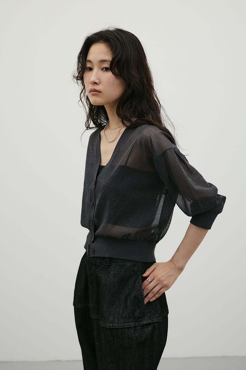 シアーフォルムニットカーデ C.GRY FREE