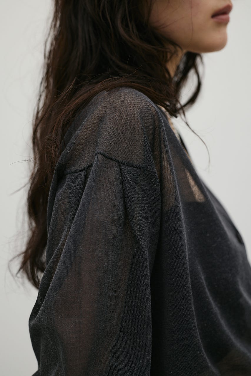 シアーフォルムニットカーデ C.GRY FREE