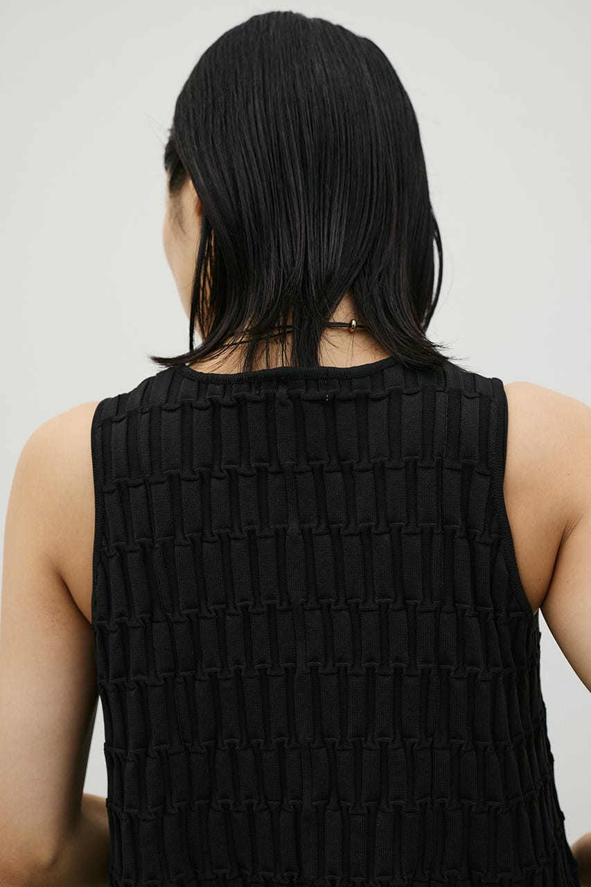 クロシェドッキングティアードワンピース BLK S